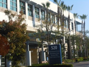 The entrance to the 520 superior building, home to OC Vascular Specialists